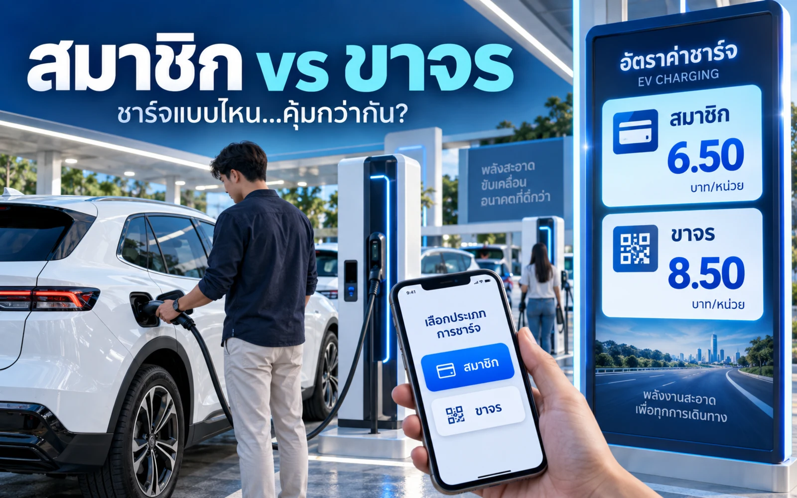 ตั้งราคาชาร์จ EV สำหรับสมาชิกและลูกค้าขาจรอย่างไร