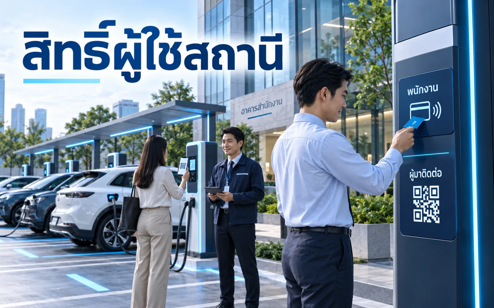 สถานีชาร์จ EV อาคารสำนักงาน ควรแยกสิทธิ์ผู้ใช้อย่างไร