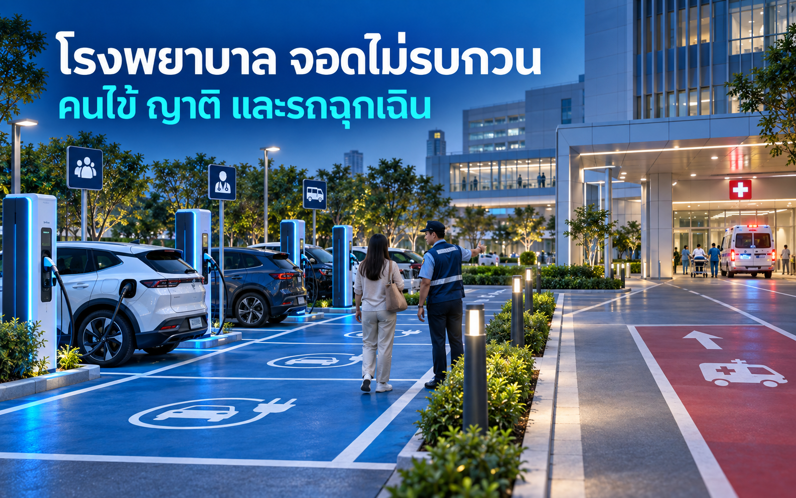 EV Charger โรงพยาบาล วางจุดชาร์จไม่รบกวนคนไข้