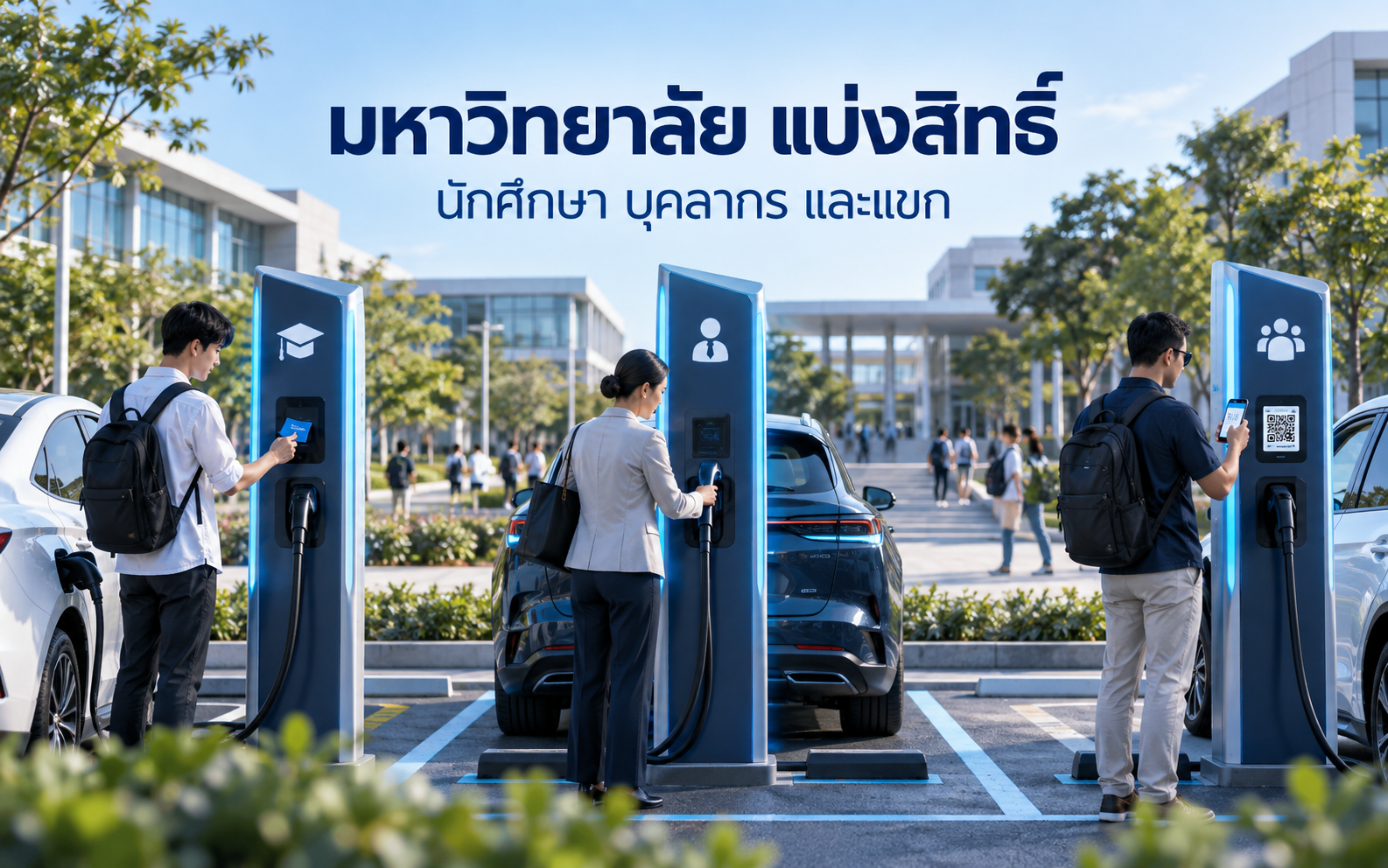 EV Charger มหาวิทยาลัย แบ่งสิทธิ์นักศึกษาอย่างไร