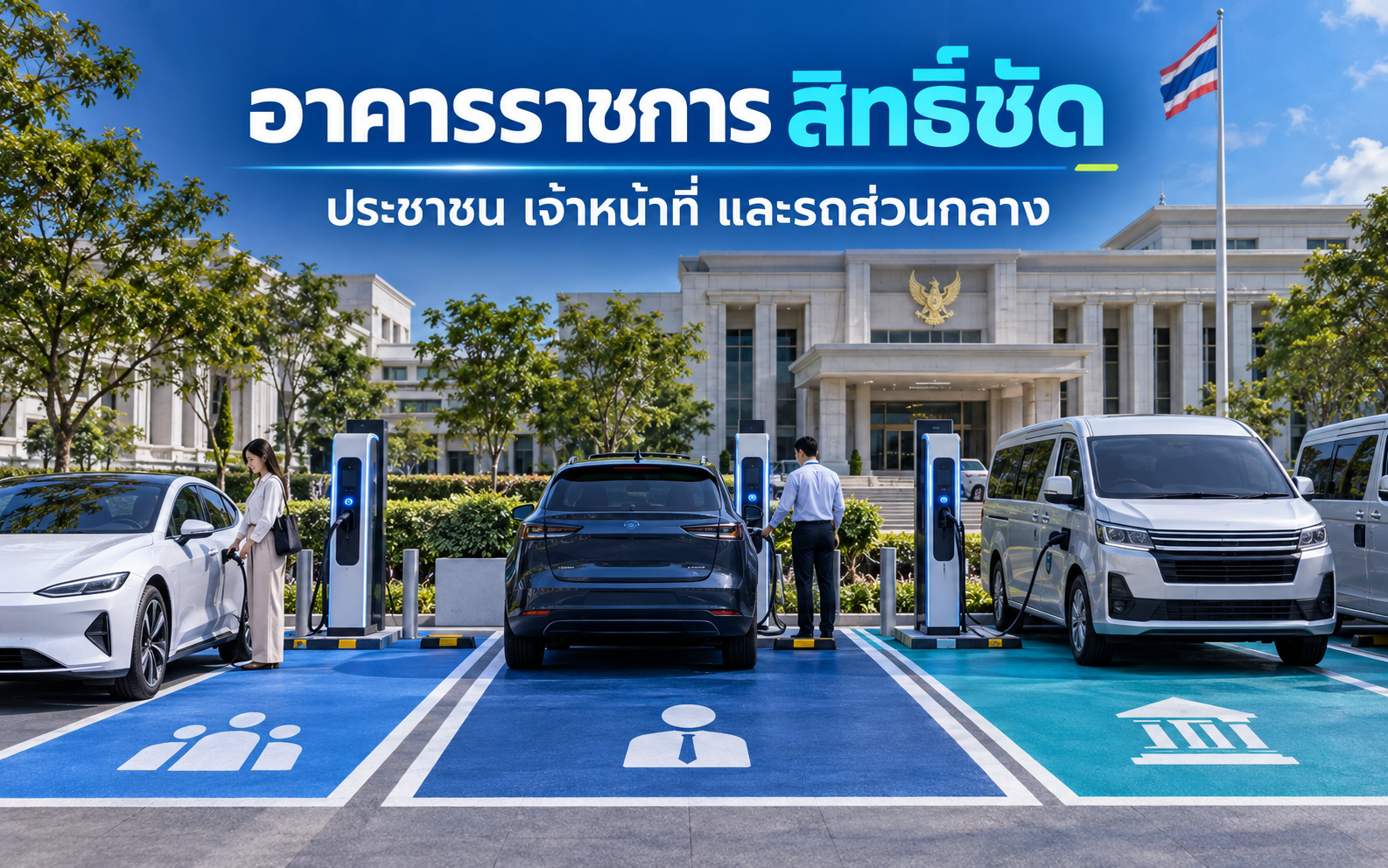 EV Charger อาคารราชการ ต้องจัดสิทธิ์ผู้มาติดต่ออย่างไร
