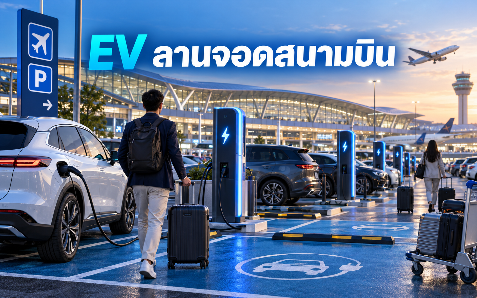 EV Charger ลานจอดสนามบิน รับรถจอดยาวอย่างไร