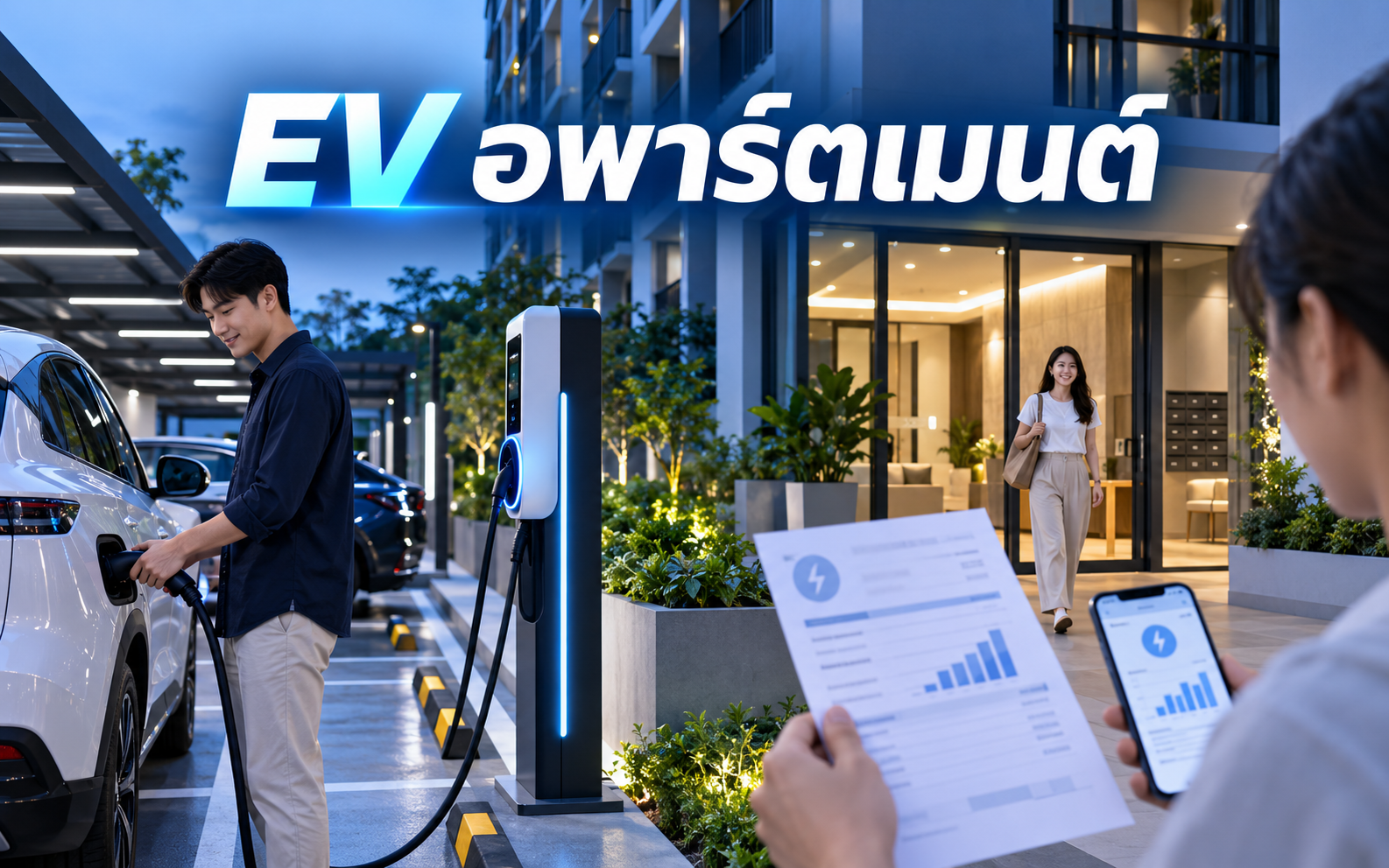 สถานีชาร์จ EV อพาร์ตเมนต์ คุมค่าไฟอย่างไร