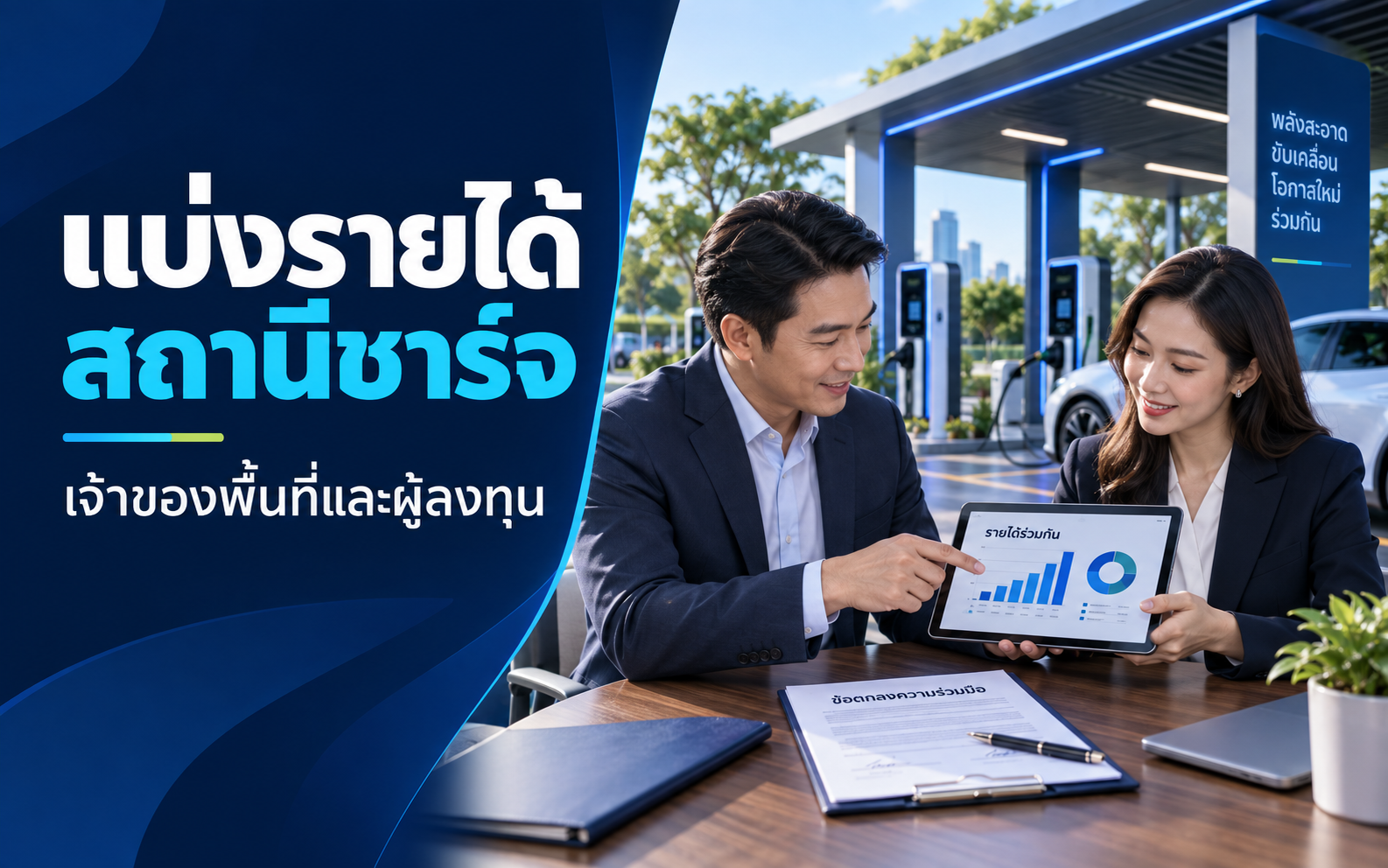 แบ่งรายได้สถานีชาร์จ EV กับเจ้าของพื้นที่อย่างไร