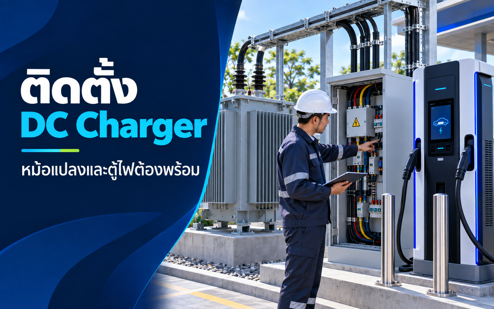 ติดตั้ง DC Charger ต้องเตรียมหม้อแปลงและตู้ไฟอย่างไร