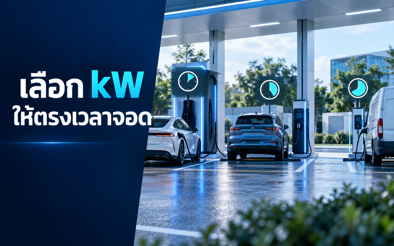 เลือกกำลัง EV Charger ให้ตรงเวลาจอดลูกค้าอย่างไร