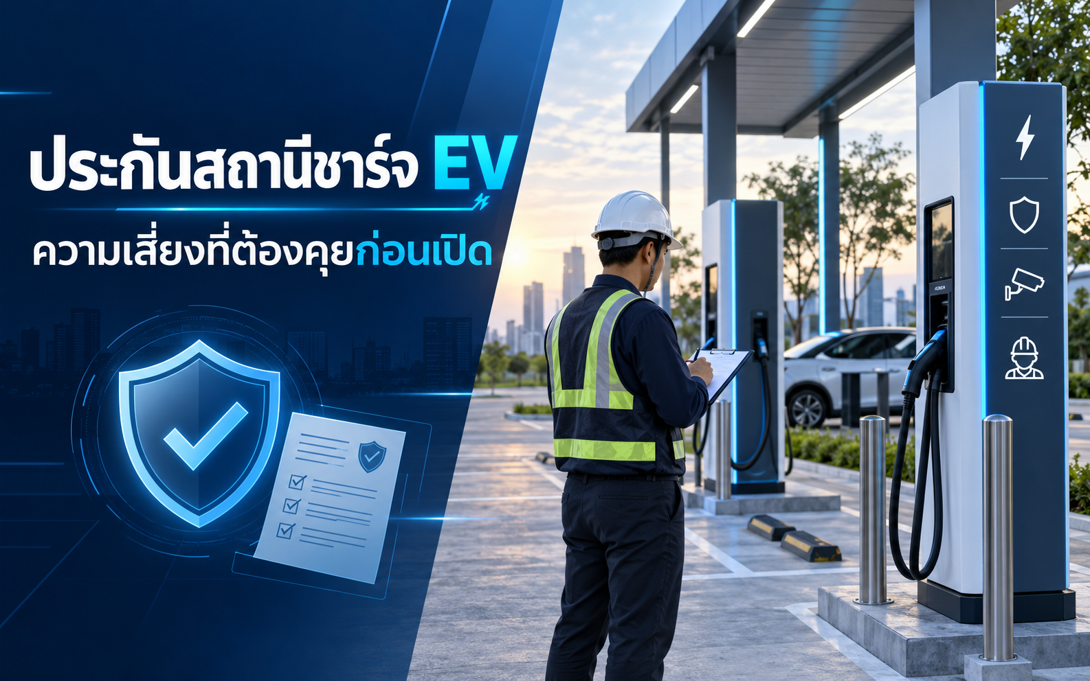 ประกันสถานีชาร์จ EV ต้องคุยเรื่องความรับผิดอะไร