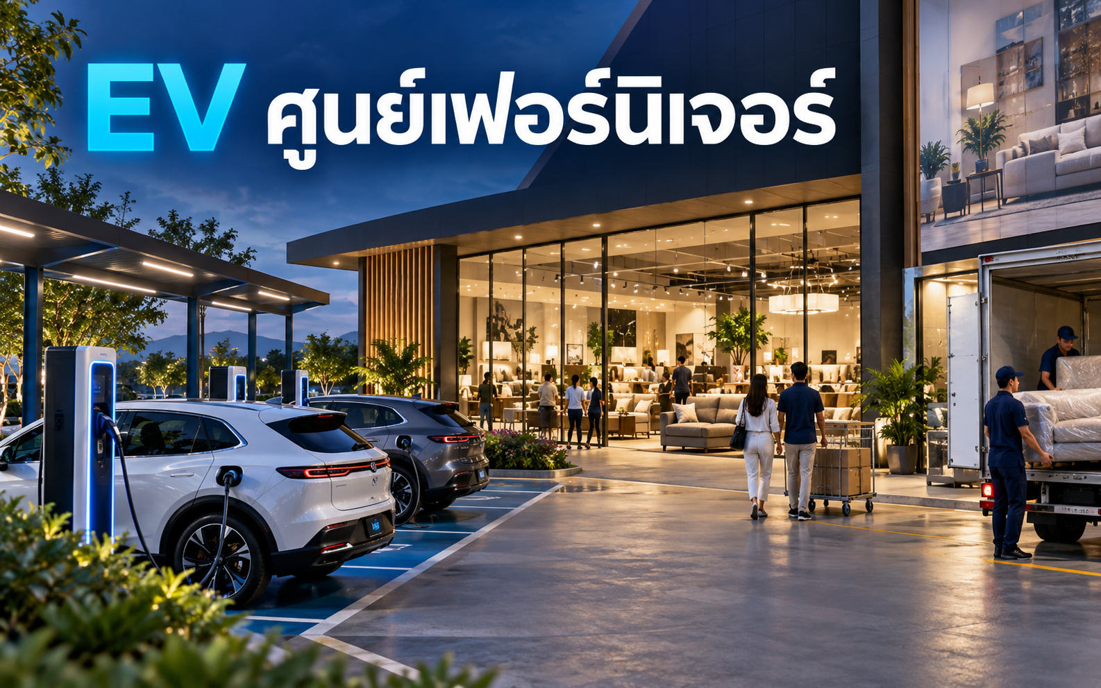 EV Charger ศูนย์เฟอร์นิเจอร์ เพิ่มเวลาลูกค้าอย่างไร