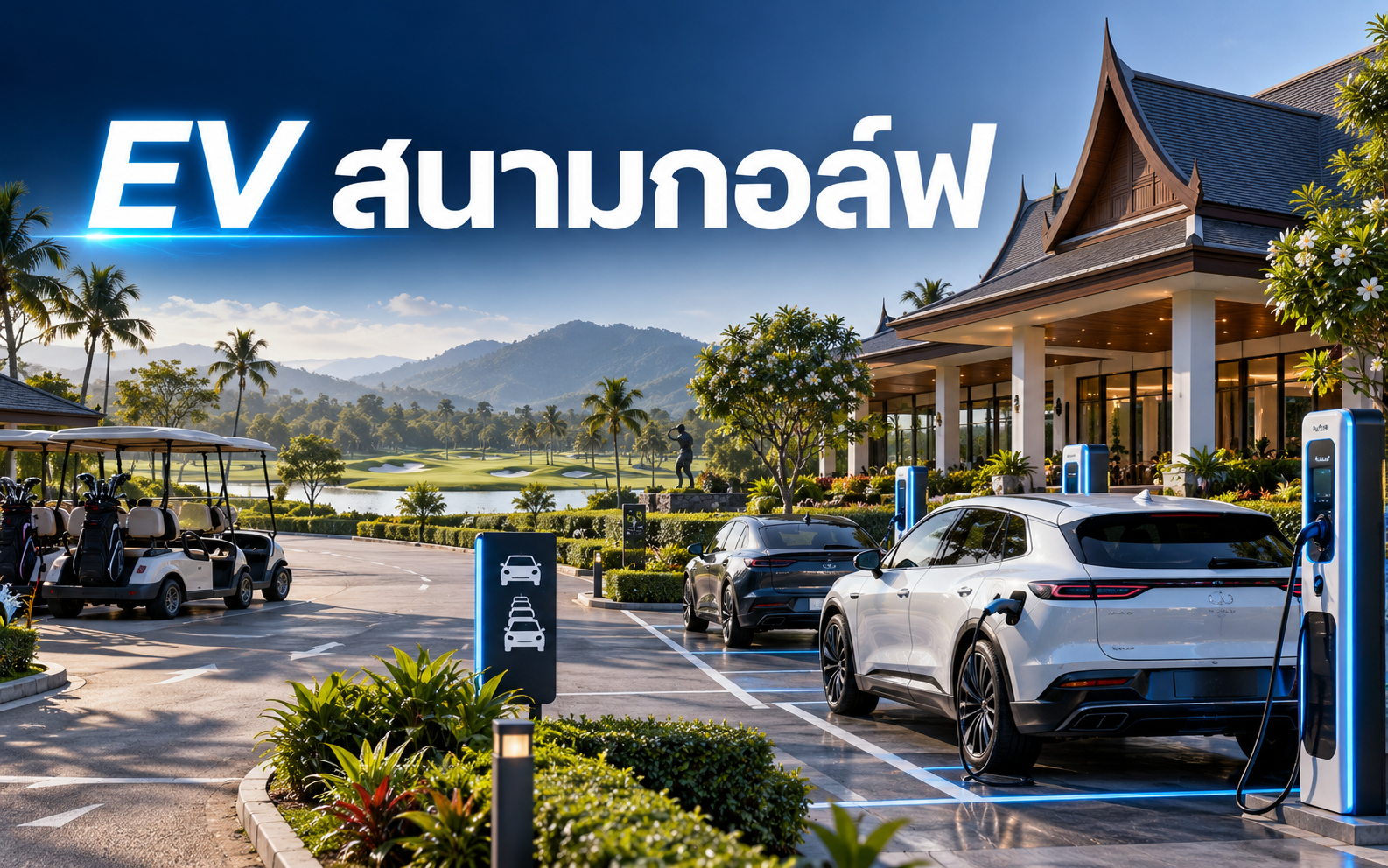 EV Charger สนามกอล์ฟ วางคิวรถช่วงเช้าอย่างไร