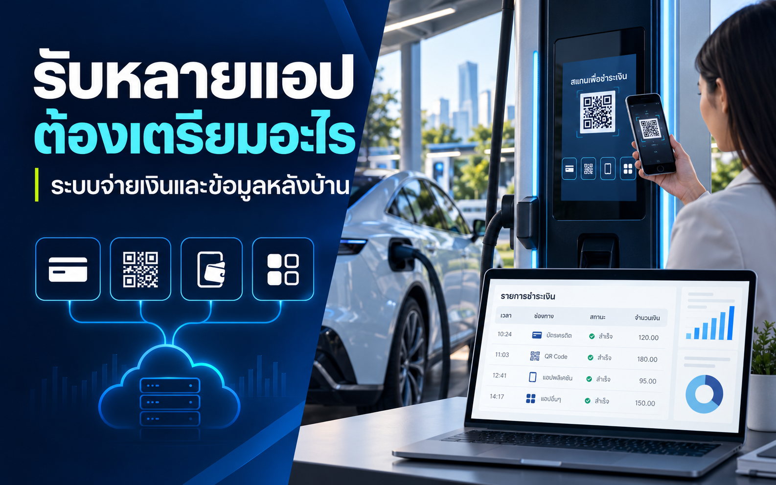 สถานีชาร์จ EV รับหลายแอปต้องเตรียมระบบอะไรบ้าง