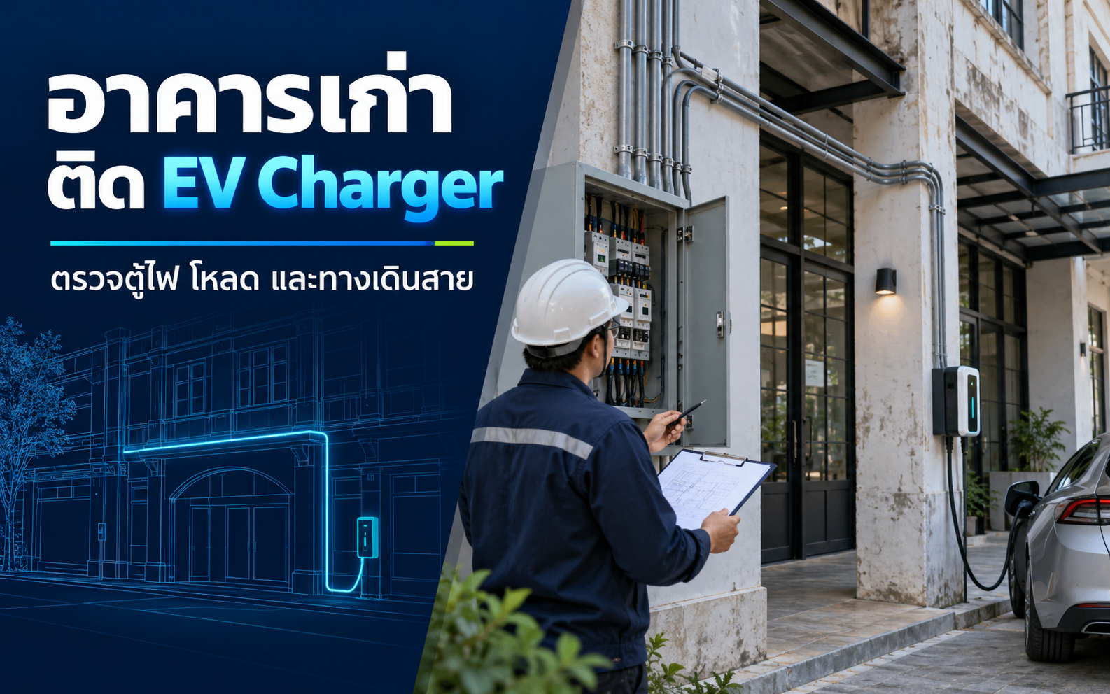 ติด EV Charger อาคารเก่าต้องตรวจระบบไฟอะไรบ้าง