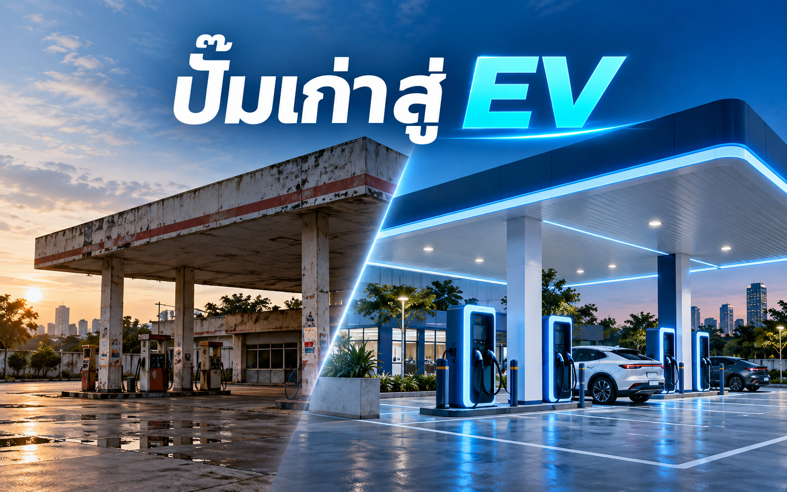 สถานีชาร์จ EV ปั๊มน้ำมันเก่า ปรับพื้นที่อย่างไร