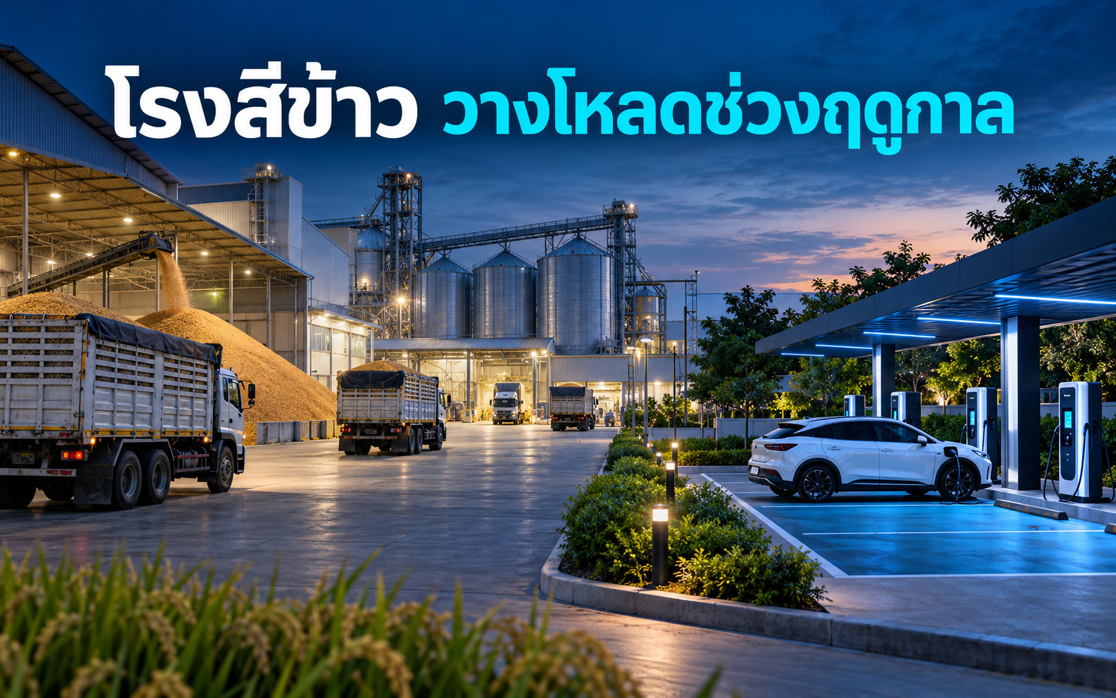 EV Charger โรงสีข้าว วางโหลดช่วงฤดูกาลอย่างไร