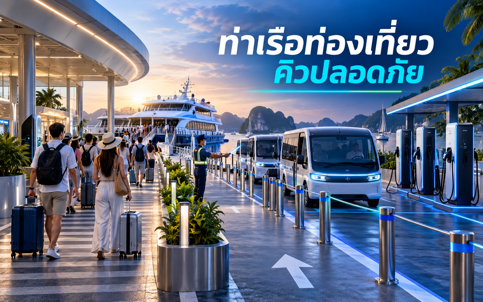 สถานีชาร์จ EV ท่าเรือท่องเที่ยว วางคิวอย่างไร