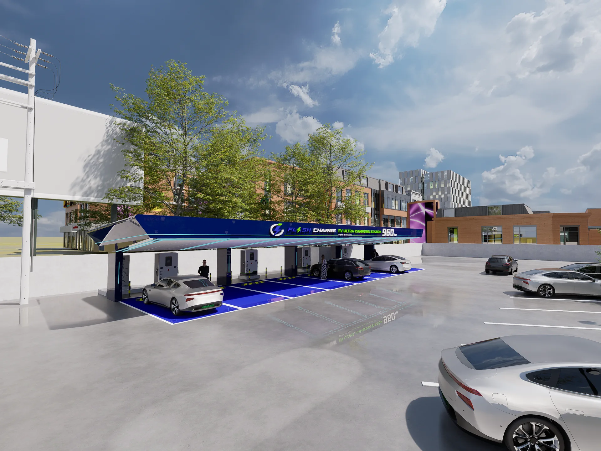 FLASH CHARGE — EV ULTRA CHARGE STATION · 960 kW